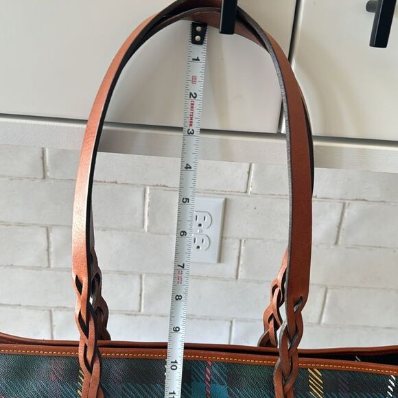 DOONEY & BOURKE Multicolored Leather Plaid Shopper Tote Shoulder Handbag Top Zip - Picture 9 of 16